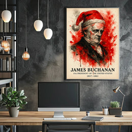 James Buchanan Abstract Watercolor Presidential History Poster