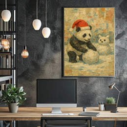 Festive Panda In Winter Wonderland Poster