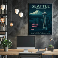 Seattle Skyline Wall Art Print for Decor