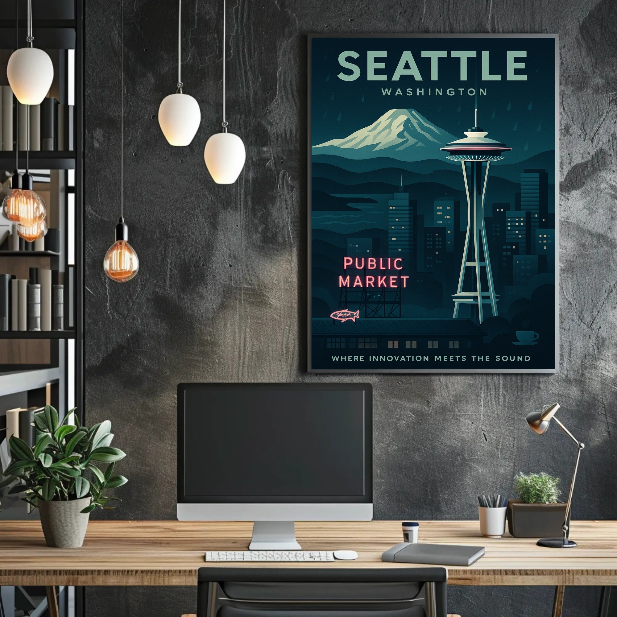 Seattle Skyline Wall Art Print for Decor