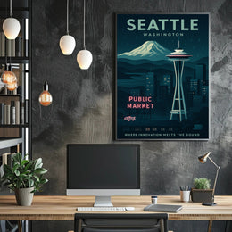Seattle Skyline Wall Art Print for Decor