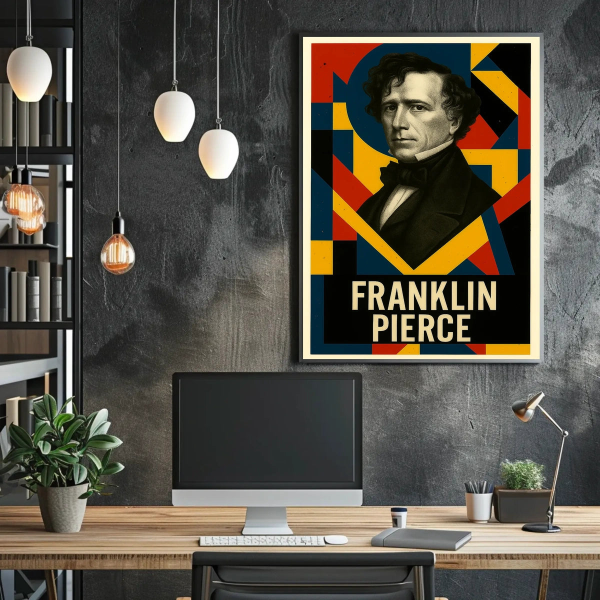 Franklin Pierce 14th President of the United States Abstract Pop Poster