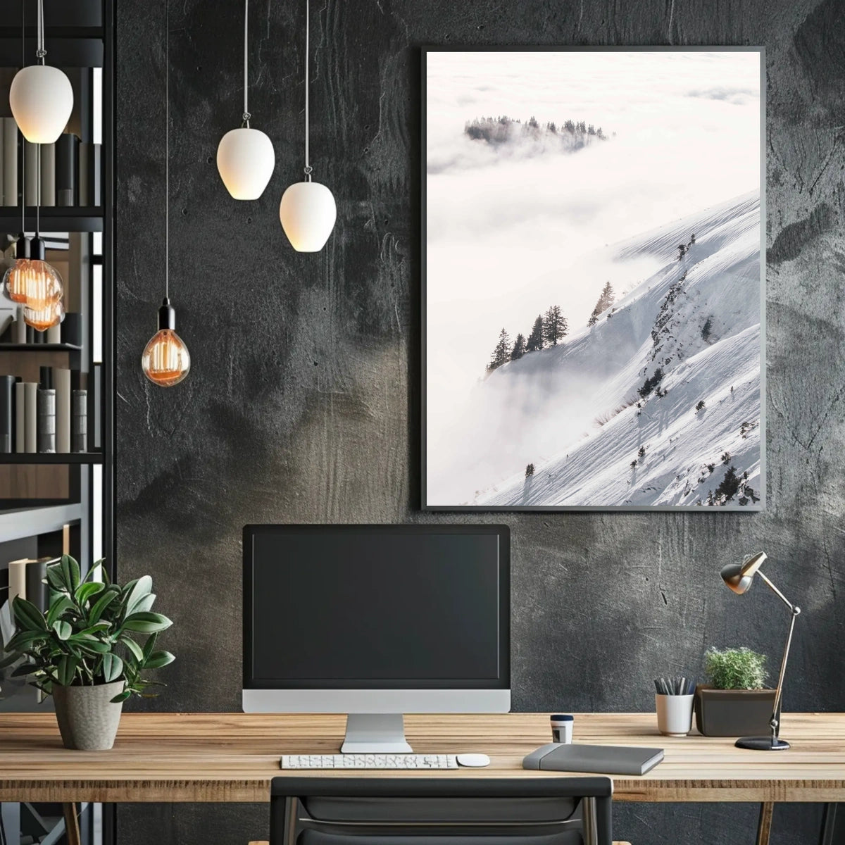 Serene Winter Landscape Alps National Park Poster