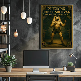 John L. Sullivan The Boston Strong Boy Poster PosterGoat