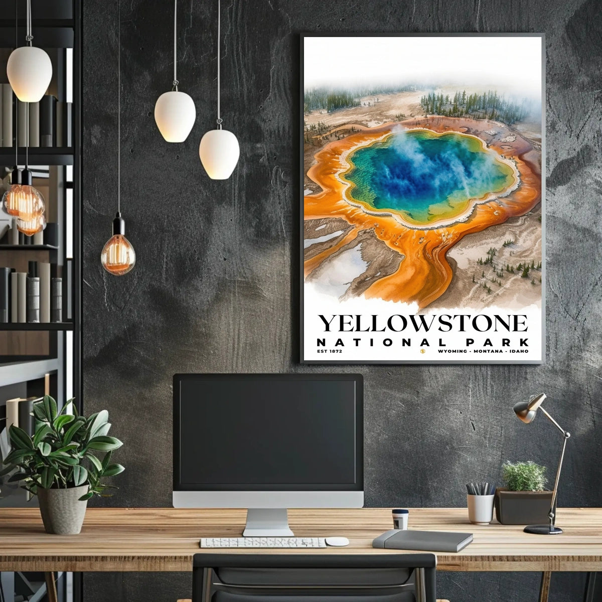 Yellowstone Watercolor Wall Art Poster