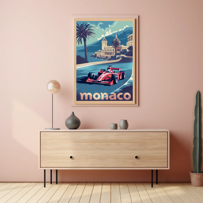 Monaco Formula One Racing Heritage Travel Poster