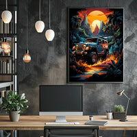 Adventurous Off-Road Tropical Landscape Art Poster