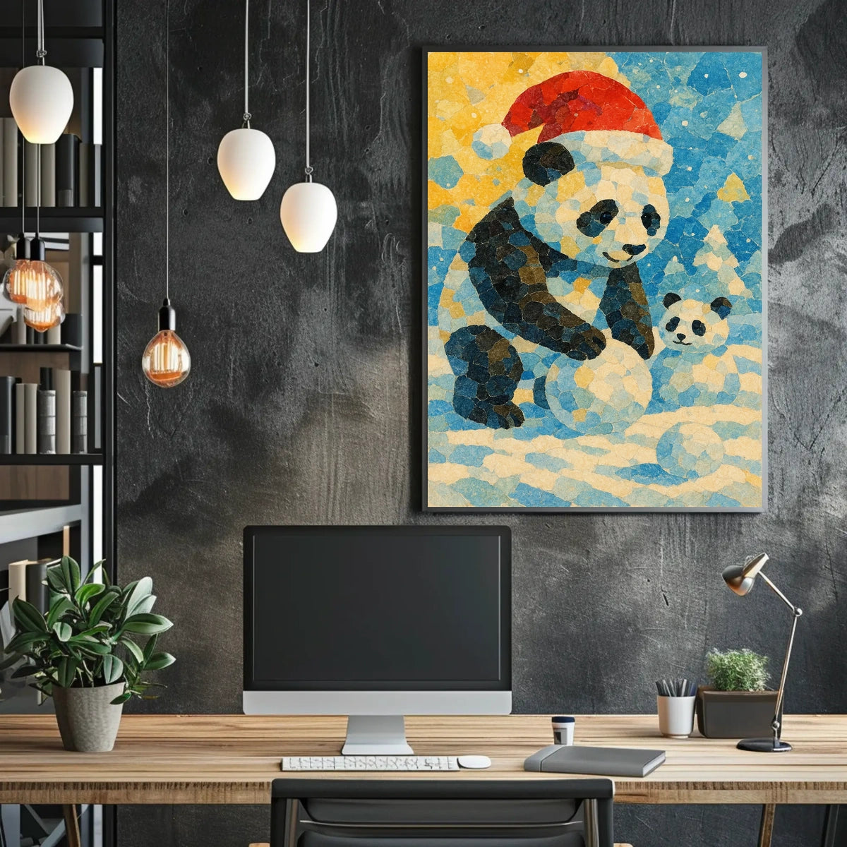 Festive Panda Winter Wonderland Poster