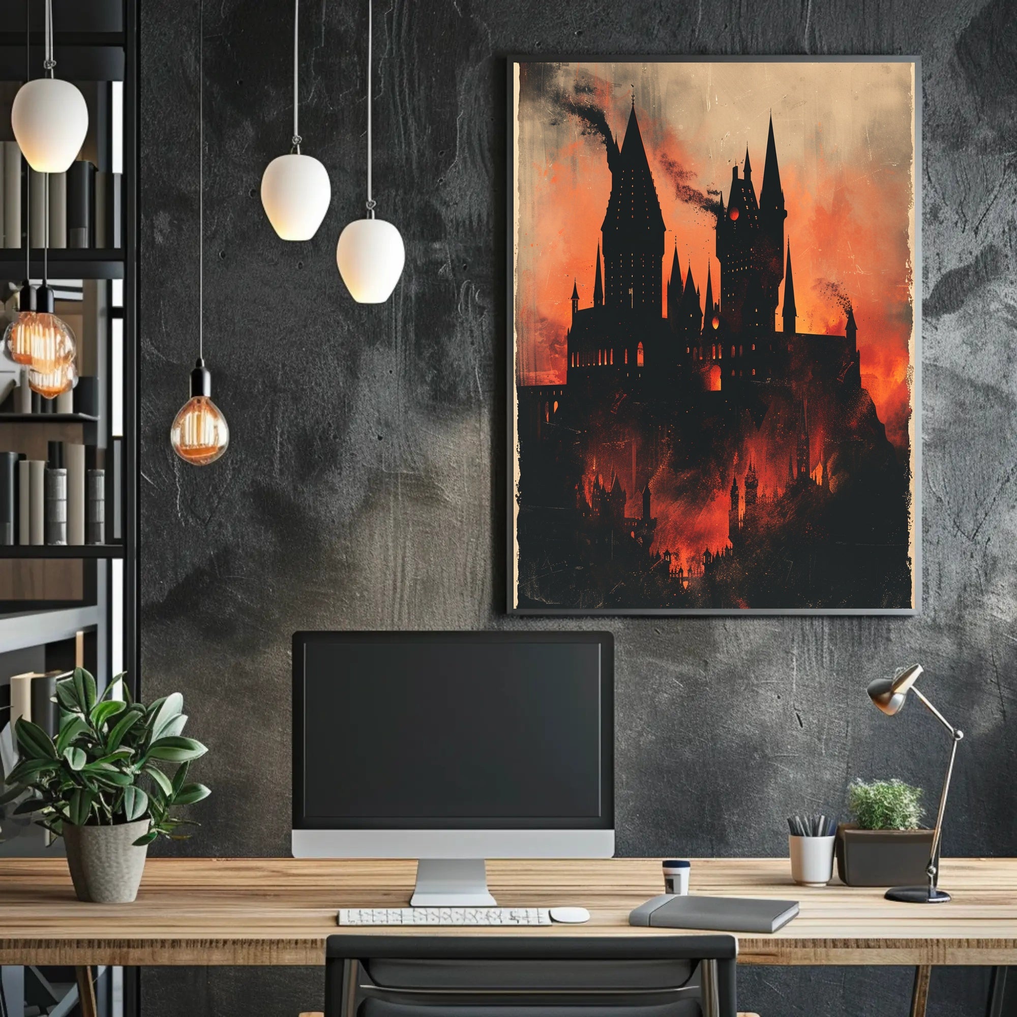 Enchanted Castle Silhouette Poster PosterGoat
