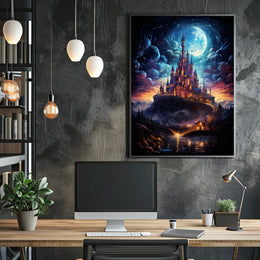 Enchanted Moonlit Castle Poster