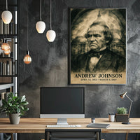 Andrew Johnson 17th President of the United States Double Exposure Poster