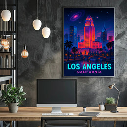 Los Angeles Nightscape Poster PosterGoat