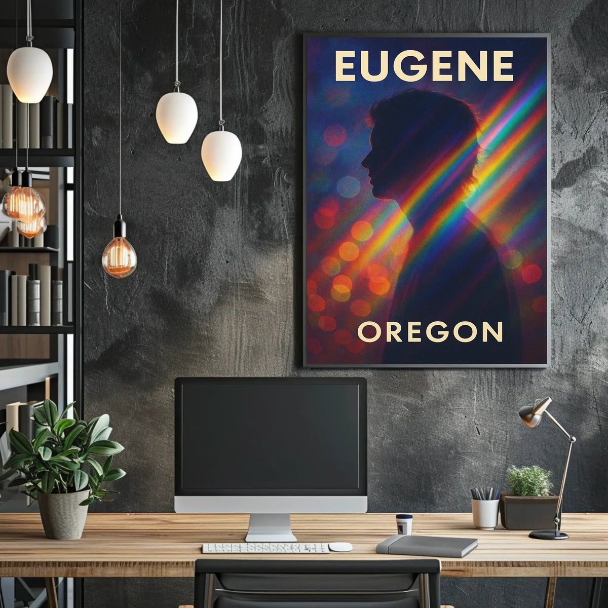 Eugene Vibrant Silhouette Minimalist Decor Poster