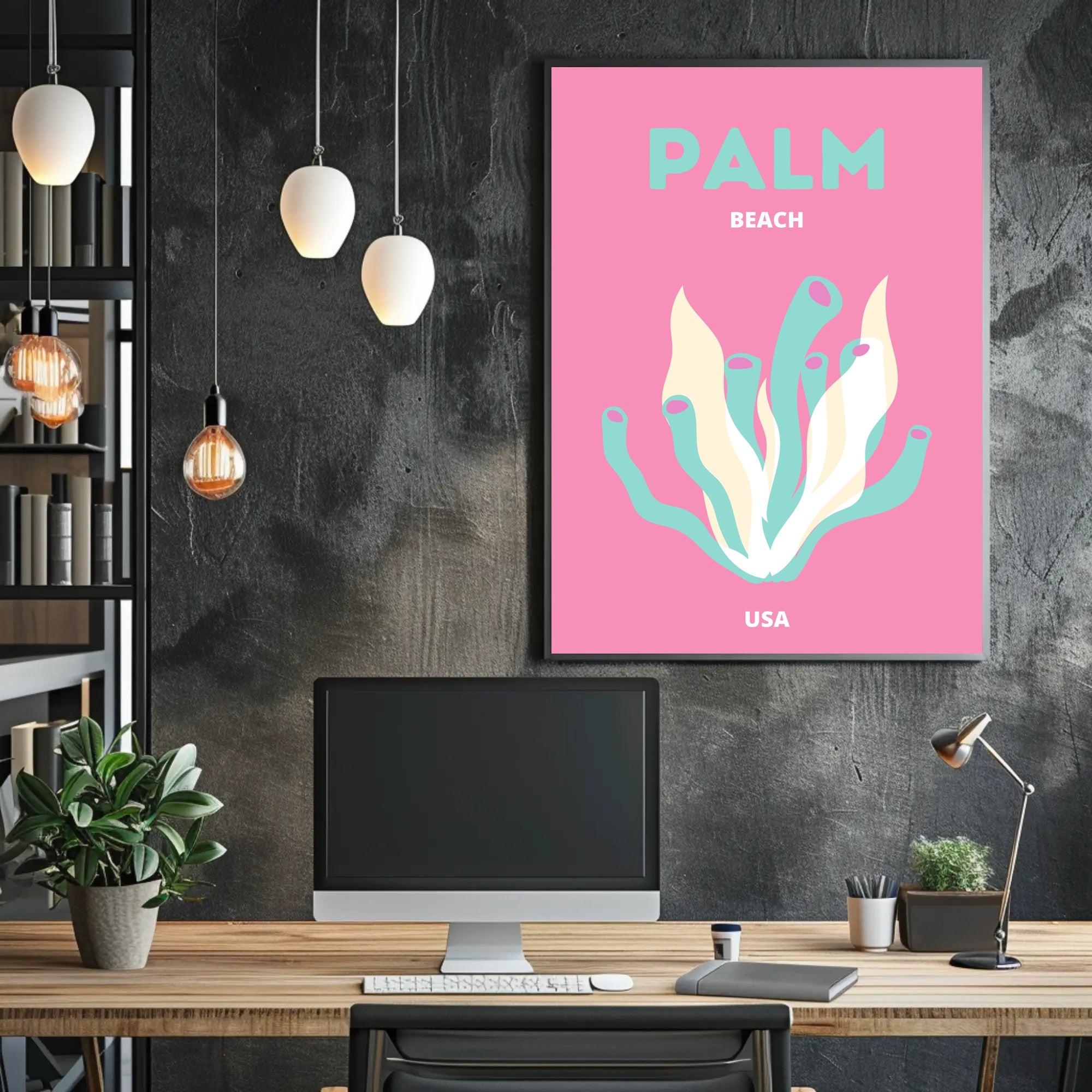 Palm Beach USA Artistic Display Travel Poster PosterGoat
