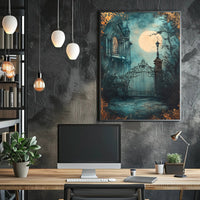 Moonlit Gothic Gate Poster