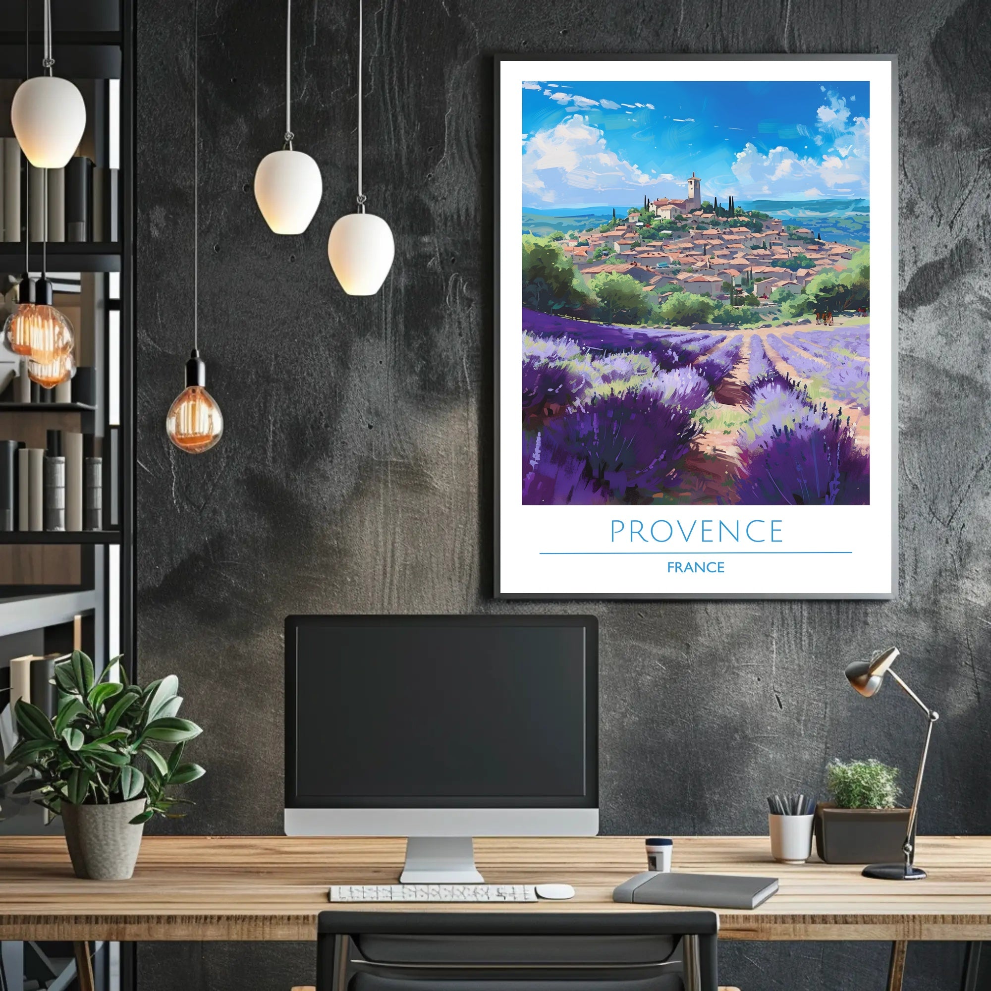 Picturesque Lavender Fields in Provence Travel Poster