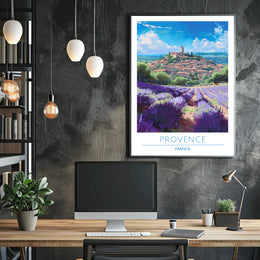 Picturesque Lavender Fields in Provence Travel Poster