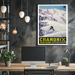 Chamonix Mont-Blanc Ski Poster