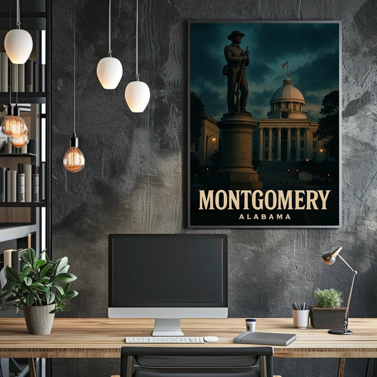 Montgomery Skyline Realism Wanderlust Poster