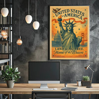 United States of America Land of the Free Poster PosterGoat