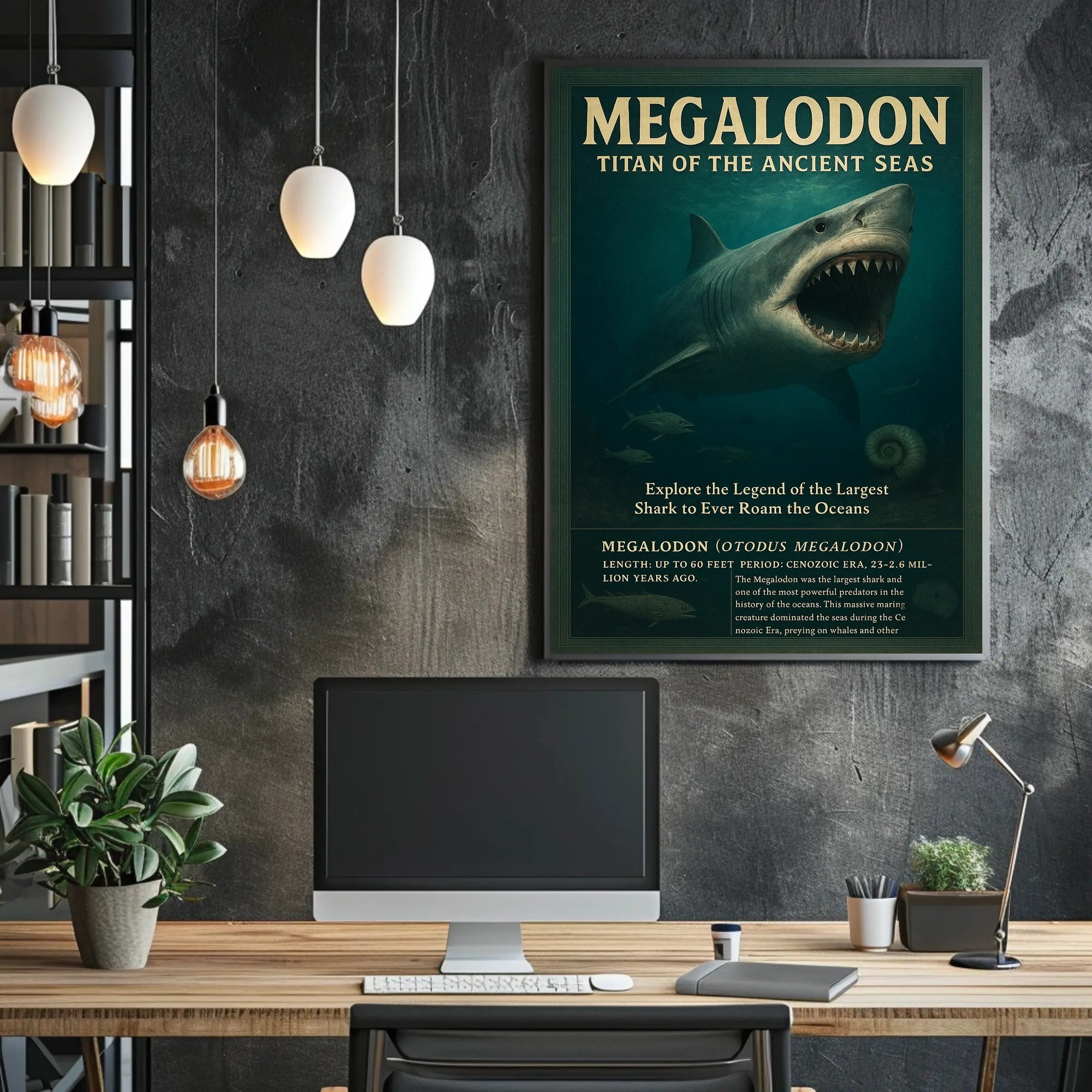 Megalodon Predators from the Past Animal Poster PosterGoat
