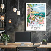 St. Tropez Sunlit Terrace Poster PosterGoat