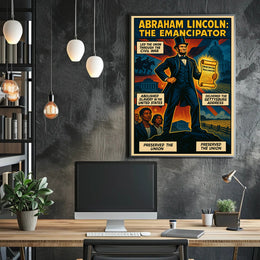 Abraham Lincoln Vintage Presidential Historical Illustration Poster PosterGoat