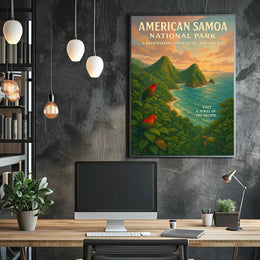 American Samoa Scenic Vintage Travel Poster Art