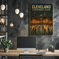 Cleveland Lakefront Glow Poster
