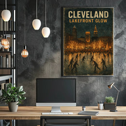 Cleveland Lakefront Glow Poster