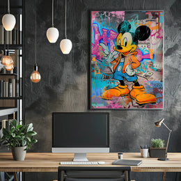 Cartoon Mouse in Urban Street Art Pop Culture Poster
