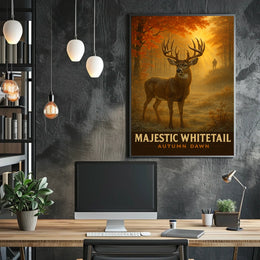 Majestic Whitetail Autumn Dawn Poster