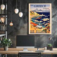 Visit Greece: Discover Athens Majestic Harbor Travel Poster