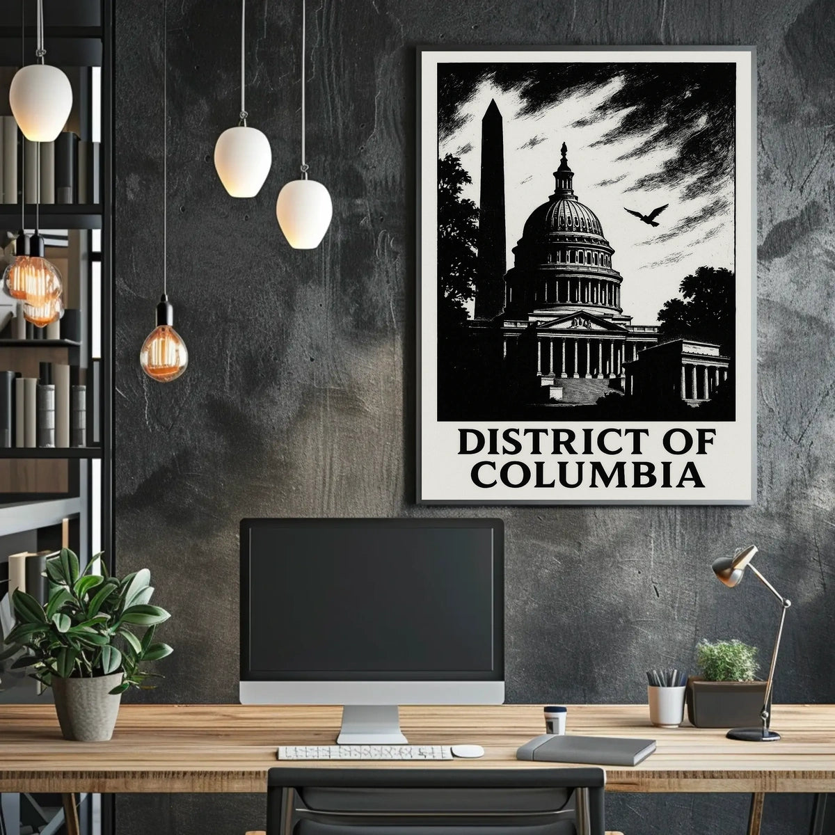 District of Columbia Capitol Silhouette Poster