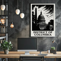 District of Columbia Capitol Silhouette Poster