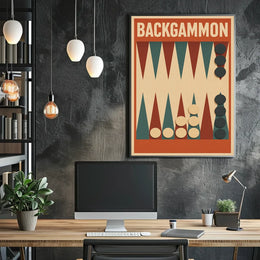 Backgammon Vintage Style Board Game Art Poster