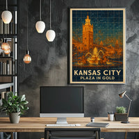 Kansas City Plaza In Gold Poster