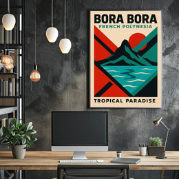 Bora Bora Tropical Paradise Vintage Travel Poster PosterGoat