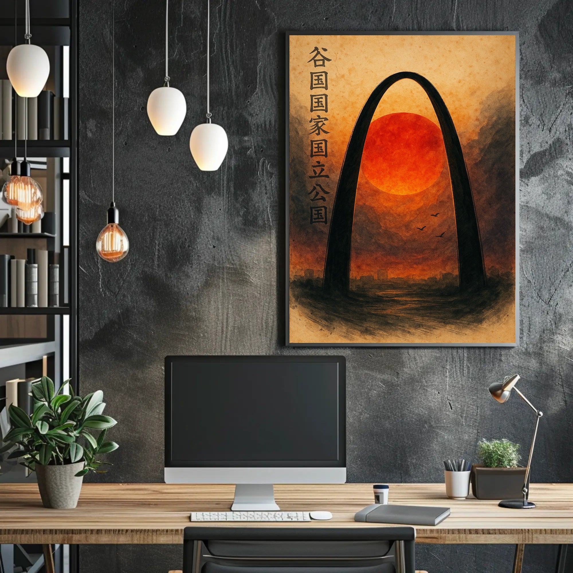 Gateway Arch Sunset Wall Art Print