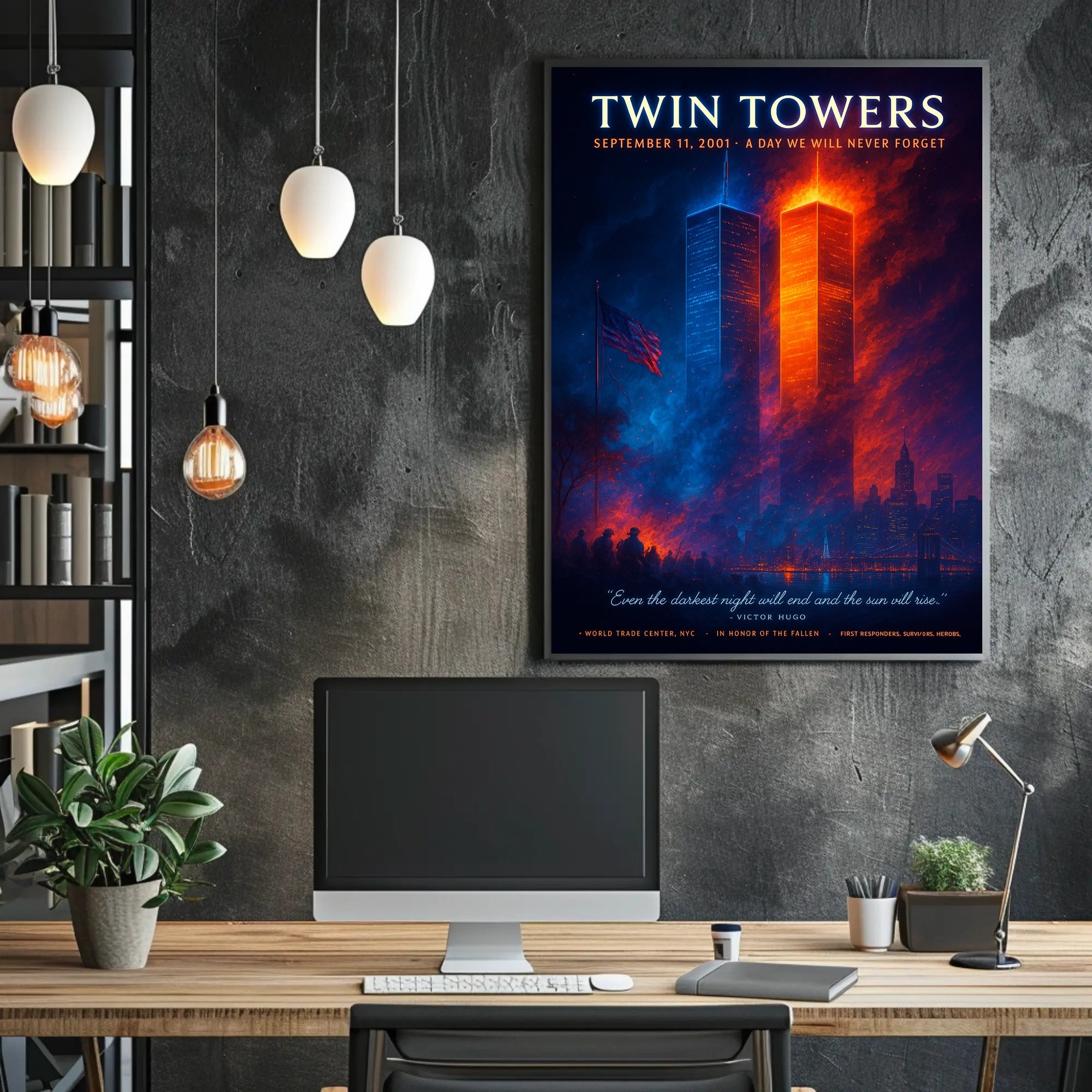 Twin Towers Remembrance Tribute Historical or Presidential Poster PosterGoat