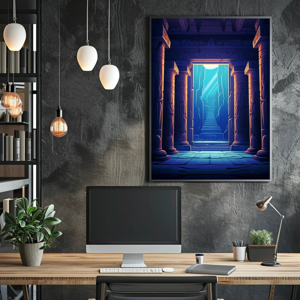 Ancient Temple Fantasy Adventure Art Poster