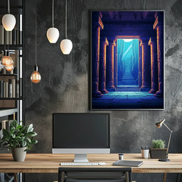 Ancient Temple Fantasy Adventure Art Poster