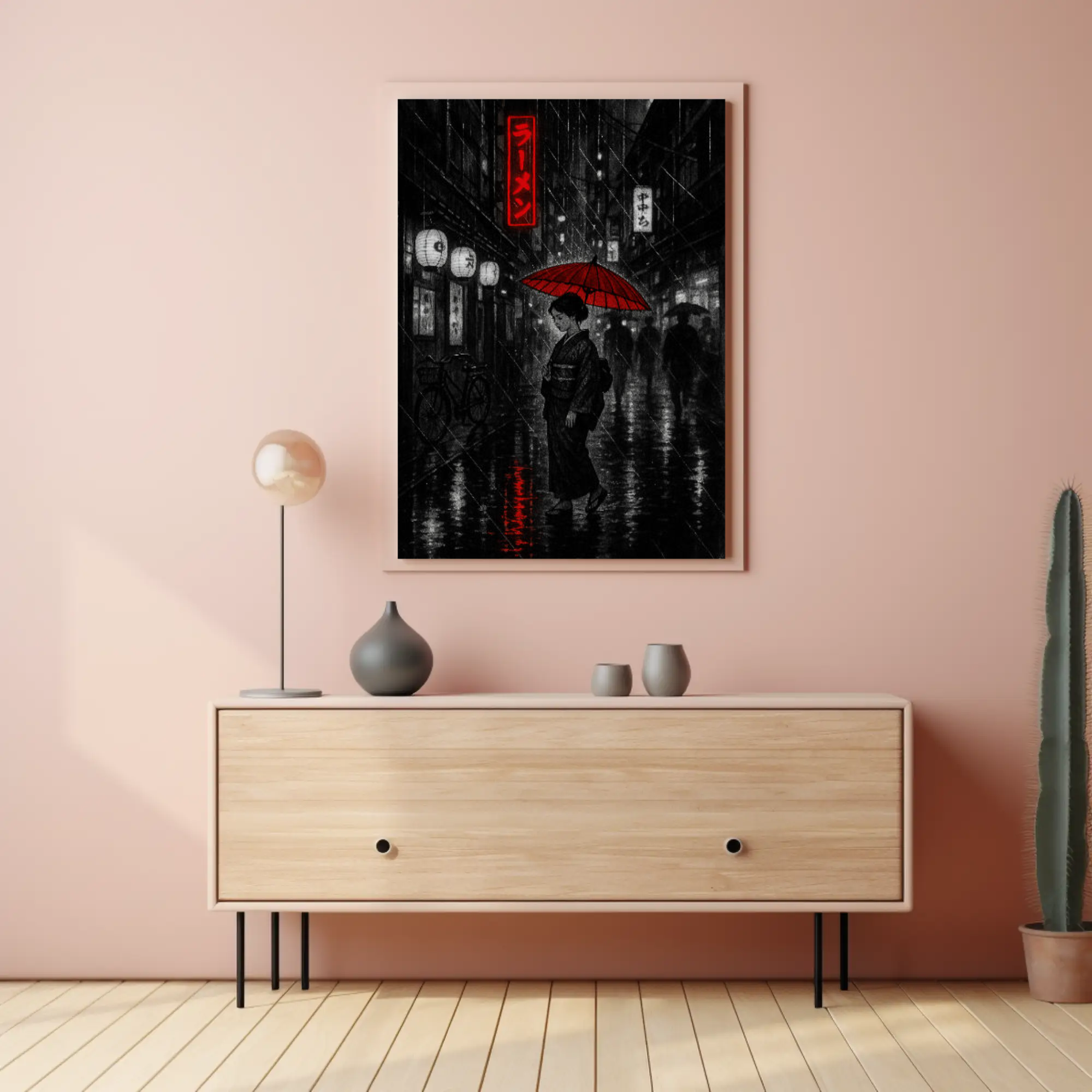 Japanese Umbrella: Stylish Solitude Cultural or Heritage Poster