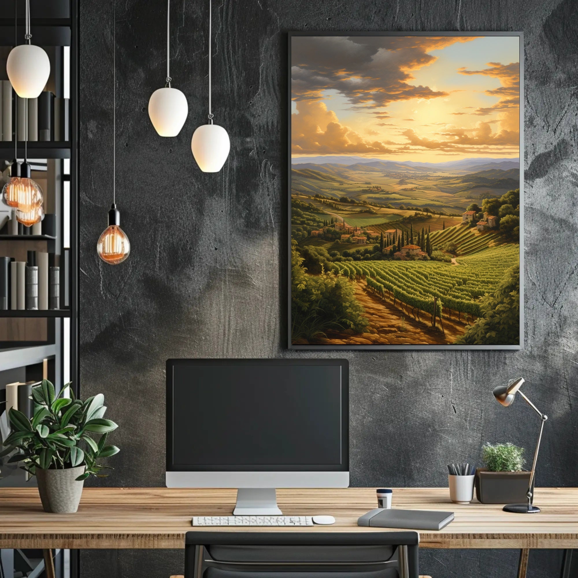 Tuscan Vineyard Serenity Art Print Travel Poster