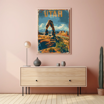 Utah Arches National Park Landscape Travel Poster