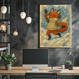 Winter Fox Delight Poster