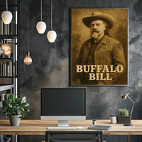 Buffalo Bill Historic Vintage Sepia Western Heritage Poster