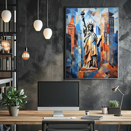 Statue Of Liberty Abstract Tribute Poster