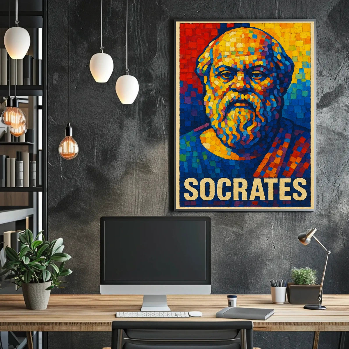 Socrates Mosaic Portrait Poster