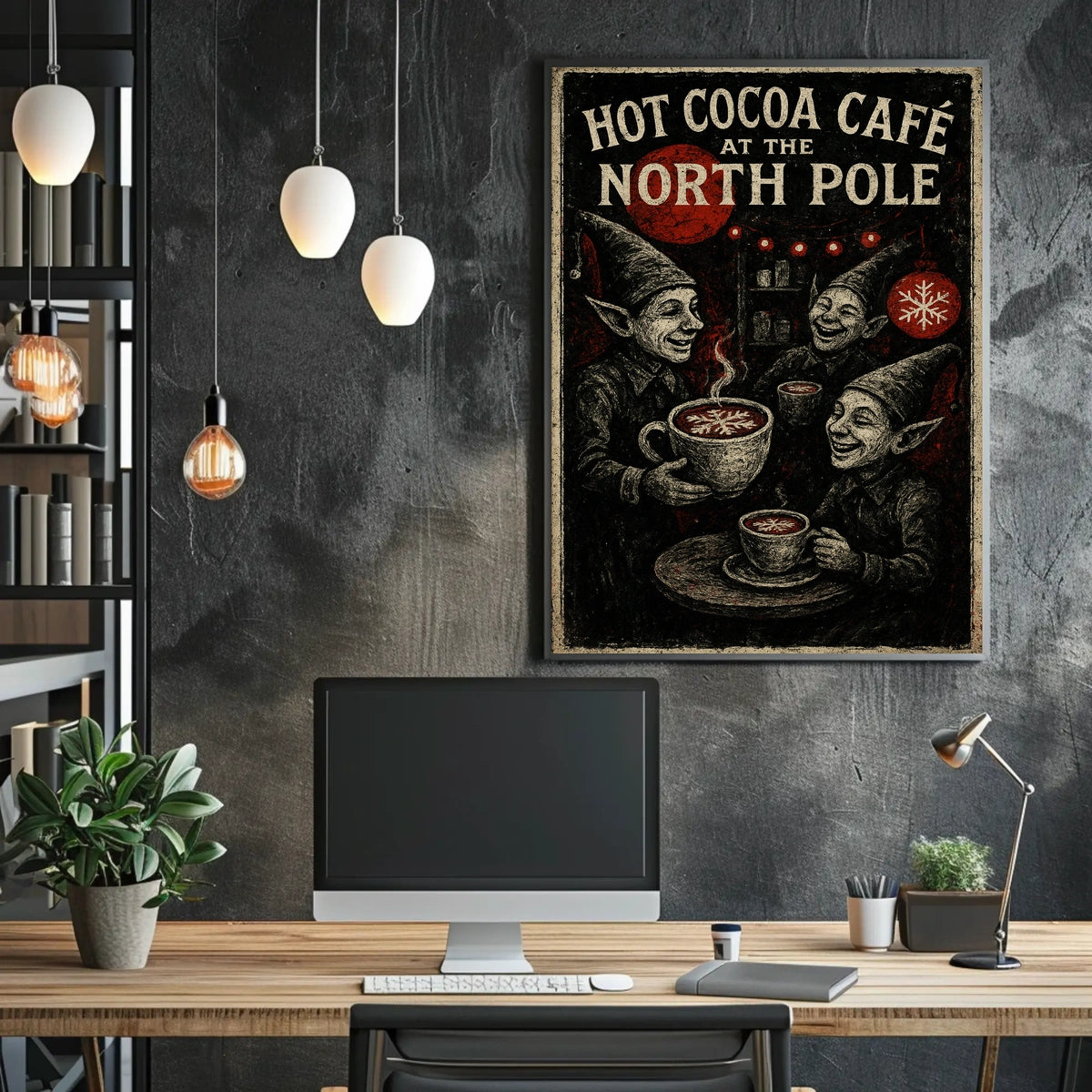 Hot Cocoa Café At The North Pole Poster